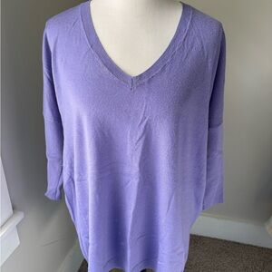 Anthropologie Moth Lavender V-Neck Sweater size S